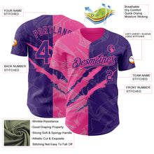 Загрузить изображение в средство просмотра галереи, Custom Graffiti Pattern Purple-Pink 3D Scratch Authentic Baseball Jersey