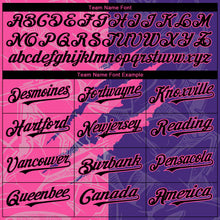 Load image into Gallery viewer, Custom Graffiti Pattern Black Purple-Pink 3D Scratch Authentic Baseball Jersey
