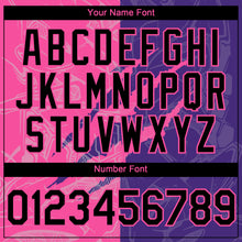 Load image into Gallery viewer, Custom Graffiti Pattern Black Purple-Pink 3D Scratch Authentic Baseball Jersey