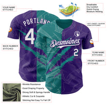 Charger l'image dans la galerie, Custom Graffiti Pattern White Purple-Teal 3D Scratch Authentic Baseball Jersey