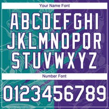 Charger l'image dans la galerie, Custom Graffiti Pattern White Purple-Teal 3D Scratch Authentic Baseball Jersey