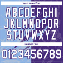 Load image into Gallery viewer, Custom Graffiti Pattern White Purple-Light Blue 3D Scratch Authentic Baseball Jersey