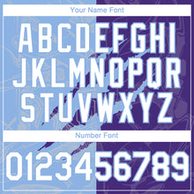Charger l'image dans la galerie, Custom Graffiti Pattern White Purple-Light Blue 3D Scratch Authentic Baseball Jersey