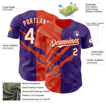 Charger l'image dans la galerie, Custom Graffiti Pattern White Purple-Orange 3D Scratch Authentic Baseball Jersey