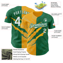 Charger l'image dans la galerie, Custom Graffiti Pattern White Kelly Green-Gold 3D Scratch Authentic Baseball Jersey