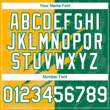 Charger l'image dans la galerie, Custom Graffiti Pattern White Kelly Green-Gold 3D Scratch Authentic Baseball Jersey