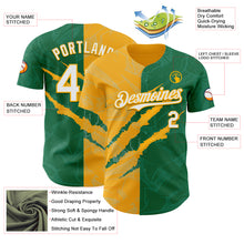 Charger l'image dans la galerie, Custom Graffiti Pattern White Kelly Green-Gold 3D Scratch Authentic Baseball Jersey