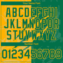 Charger l'image dans la galerie, Custom Graffiti Pattern Kelly Green-Gold 3D Scratch Authentic Baseball Jersey