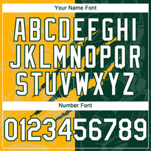 Charger l'image dans la galerie, Custom Graffiti Pattern White Green-Gold 3D Scratch Authentic Baseball Jersey