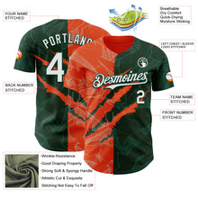 Charger l'image dans la galerie, Custom Graffiti Pattern White Green-Orange 3D Scratch Authentic Baseball Jersey