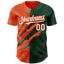 Load image into Gallery viewer, Custom Graffiti Pattern White Green-Orange 3D Scratch Authentic Baseball Jersey
