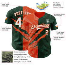 Load image into Gallery viewer, Custom Graffiti Pattern White Green-Orange 3D Scratch Authentic Baseball Jersey