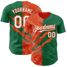 Charger l'image dans la galerie, Custom Graffiti Pattern White Kelly Green-Orange 3D Scratch Authentic Baseball Jersey