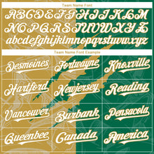 Charger l'image dans la galerie, Custom Graffiti Pattern White Kelly Green-Old Gold 3D Scratch Authentic Baseball Jersey