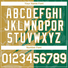 Charger l'image dans la galerie, Custom Graffiti Pattern White Kelly Green-Old Gold 3D Scratch Authentic Baseball Jersey