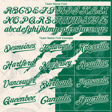 Загрузить изображение в средство просмотра галереи, Custom Graffiti Pattern Kelly Green-Cream 3D Scratch Authentic Baseball Jersey