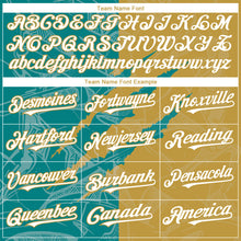 Загрузить изображение в средство просмотра галереи, Custom Graffiti Pattern White Teal-Old Gold 3D Scratch Authentic Baseball Jersey