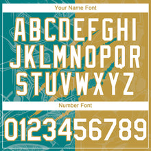 Загрузить изображение в средство просмотра галереи, Custom Graffiti Pattern White Teal-Old Gold 3D Scratch Authentic Baseball Jersey