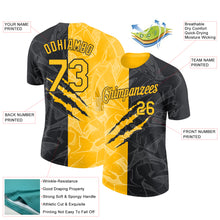 Load image into Gallery viewer, Custom Graffiti Pattern Gold-Black Scratch 3D Performance T-Shirt