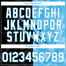 Load image into Gallery viewer, Custom Graffiti Pattern White Black-Sky Blue Scratch 3D Performance T-Shirt