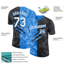 Laden Sie das Bild in den Galerie-Viewer, Custom Graffiti Pattern White Black-Powder Blue Scratch 3D Performance T-Shirt