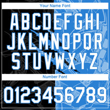 Laden Sie das Bild in den Galerie-Viewer, Custom Graffiti Pattern White Black-Powder Blue Scratch 3D Performance T-Shirt