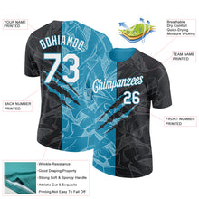 Laden Sie das Bild in den Galerie-Viewer, Custom Graffiti Pattern White Black-Panther Blue Scratch 3D Performance T-Shirt