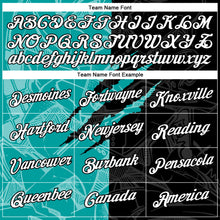 Laden Sie das Bild in den Galerie-Viewer, Custom Graffiti Pattern White Black-Aqua Scratch 3D Performance T-Shirt