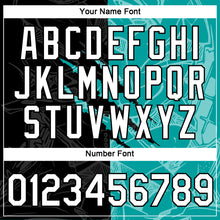 Laden Sie das Bild in den Galerie-Viewer, Custom Graffiti Pattern White Black-Aqua Scratch 3D Performance T-Shirt