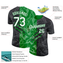 Laden Sie das Bild in den Galerie-Viewer, Custom Graffiti Pattern White Black-Grass Green Scratch 3D Performance T-Shirt
