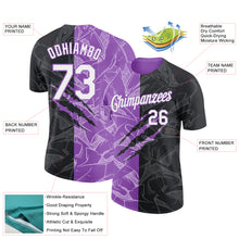 Laden Sie das Bild in den Galerie-Viewer, Custom Graffiti Pattern White Black-Medium Purple Scratch 3D Performance T-Shirt