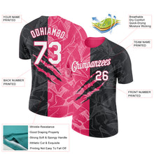 Laden Sie das Bild in den Galerie-Viewer, Custom Graffiti Pattern White Black-Neon Pink Scratch 3D Performance T-Shirt