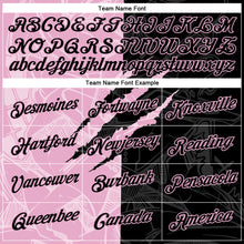 Laden Sie das Bild in den Galerie-Viewer, Custom Graffiti Pattern Black-Light Pink Scratch 3D Performance T-Shirt