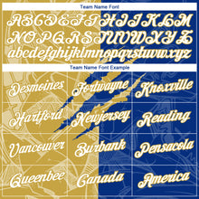 Laden Sie das Bild in den Galerie-Viewer, Custom Graffiti Pattern White Royal-Old Gold Scratch 3D Performance T-Shirt