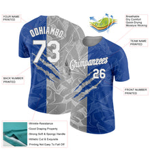 Laden Sie das Bild in den Galerie-Viewer, Custom Graffiti Pattern White Royal-Gray Scratch 3D Performance T-Shirt