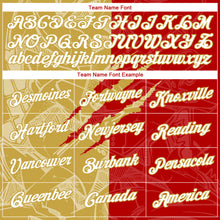 Laden Sie das Bild in den Galerie-Viewer, Custom Graffiti Pattern White Red-Old Gold Scratch 3D Performance T-Shirt