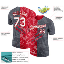 Laden Sie das Bild in den Galerie-Viewer, Custom Graffiti Pattern White Steel Gray-Red Scratch 3D Performance T-Shirt