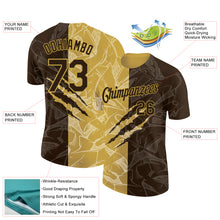 Load image into Gallery viewer, Custom Graffiti Pattern Brown-Old Gold Scratch 3D Performance T-Shirt