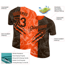 Laden Sie das Bild in den Galerie-Viewer, Custom Graffiti Pattern Brown-Orange Scratch 3D Performance T-Shirt
