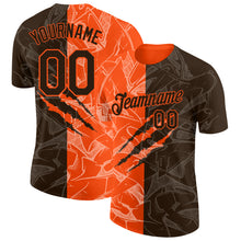 Laden Sie das Bild in den Galerie-Viewer, Custom Graffiti Pattern Brown-Orange Scratch 3D Performance T-Shirt