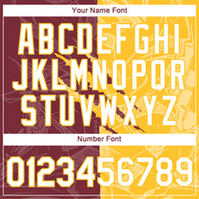 Laden Sie das Bild in den Galerie-Viewer, Custom Graffiti Pattern White Burgundy-Gold Scratch 3D Performance T-Shirt