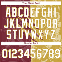 Laden Sie das Bild in den Galerie-Viewer, Custom Graffiti Pattern White Burgundy-Old Gold Scratch 3D Performance T-Shirt