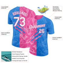 Laden Sie das Bild in den Galerie-Viewer, Custom Graffiti Pattern White Powder Blue-Pink Scratch 3D Performance T-Shirt