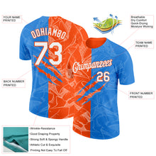 Laden Sie das Bild in den Galerie-Viewer, Custom Graffiti Pattern White Powder Blue-Orange Scratch 3D Performance T-Shirt