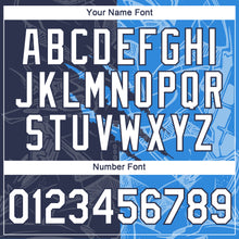 Laden Sie das Bild in den Galerie-Viewer, Custom Graffiti Pattern White Navy-Powder Blue Scratch 3D Performance T-Shirt