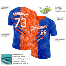 Laden Sie das Bild in den Galerie-Viewer, Custom Graffiti Pattern White Thunder Blue-Orange Scratch 3D Performance T-Shirt