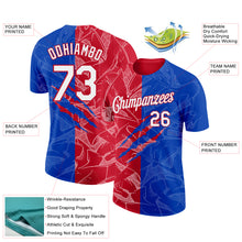 Laden Sie das Bild in den Galerie-Viewer, Custom Graffiti Pattern White Thunder Blue-Red Scratch 3D Performance T-Shirt