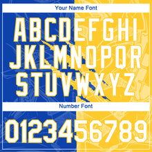 Laden Sie das Bild in den Galerie-Viewer, Custom Graffiti Pattern White Thunder Blue-Yellow Scratch 3D Performance T-Shirt