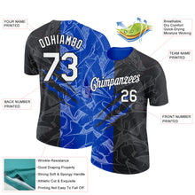 Laden Sie das Bild in den Galerie-Viewer, Custom Graffiti Pattern White Black-Thunder Blue Scratch 3D Performance T-Shirt