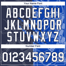 Laden Sie das Bild in den Galerie-Viewer, Custom Graffiti Pattern White Navy-Thunder Blue Scratch 3D Performance T-Shirt